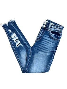 Kancun Girls High Rise Slim Fit Ankle Jeans Skinny Distressed Casual School 10